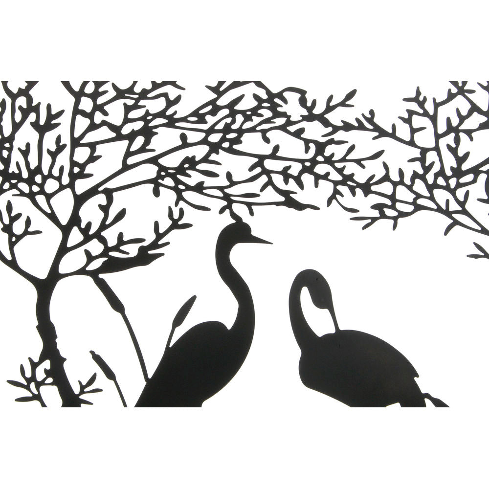Wall Decoration DKD Home Decor 98 x 1 x 98 cm Black Birds (2 Units)