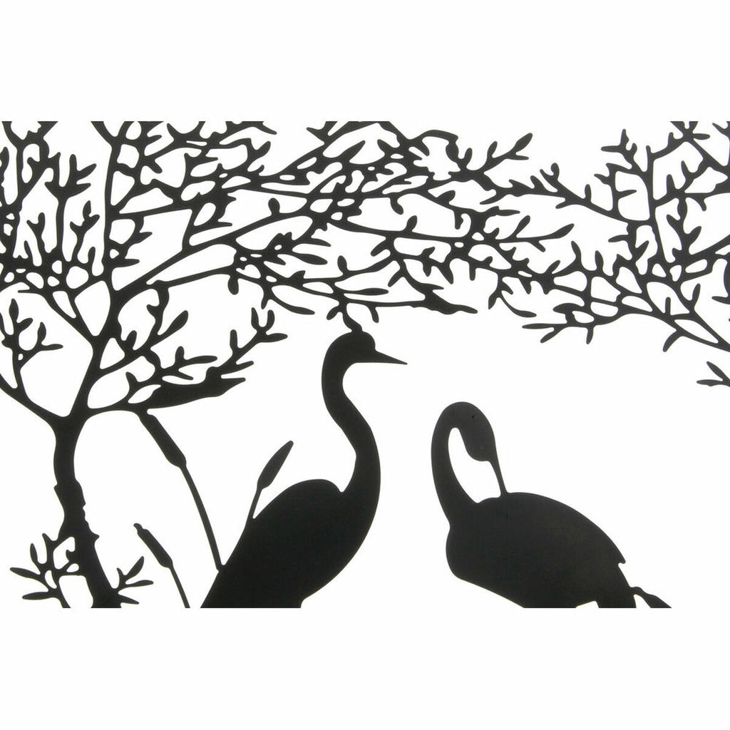Wall Decoration DKD Home Decor 98 x 1 x 98 cm Black Birds (2 Units)