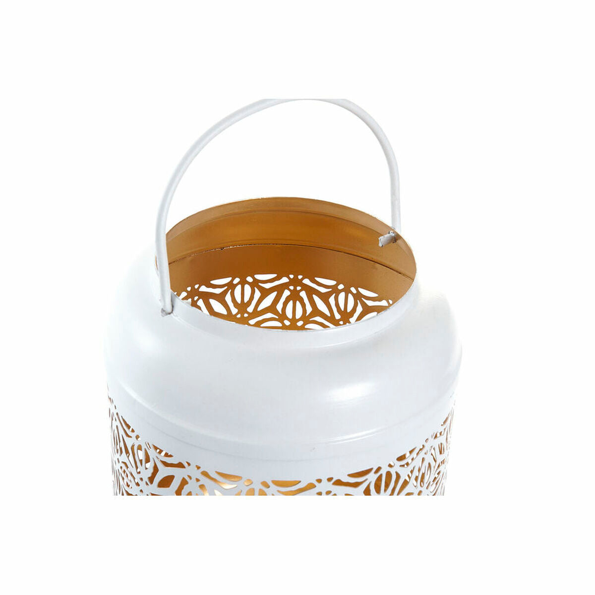 Lantern DKD Home Decor White Orange Golden Aluminium Plastic 15 x 15 x