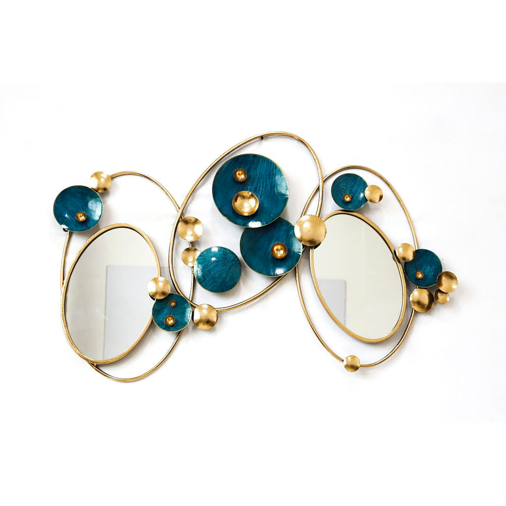 Wall Decoration DKD Home Decor Mirror Golden Metal Green (123 x 6.4 x