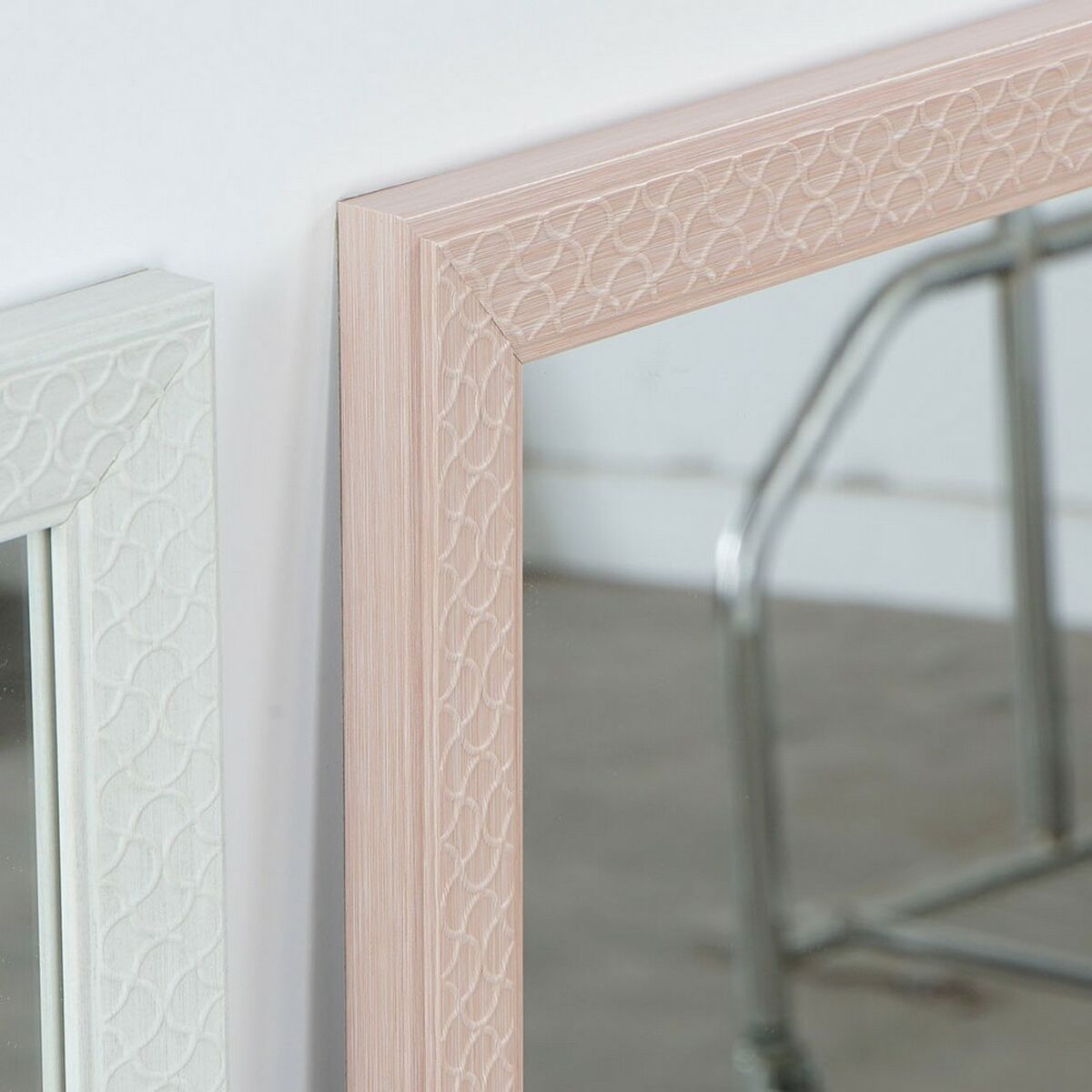 Wall mirror DKD Home Decor Crystal polystyrene Plastic White Green