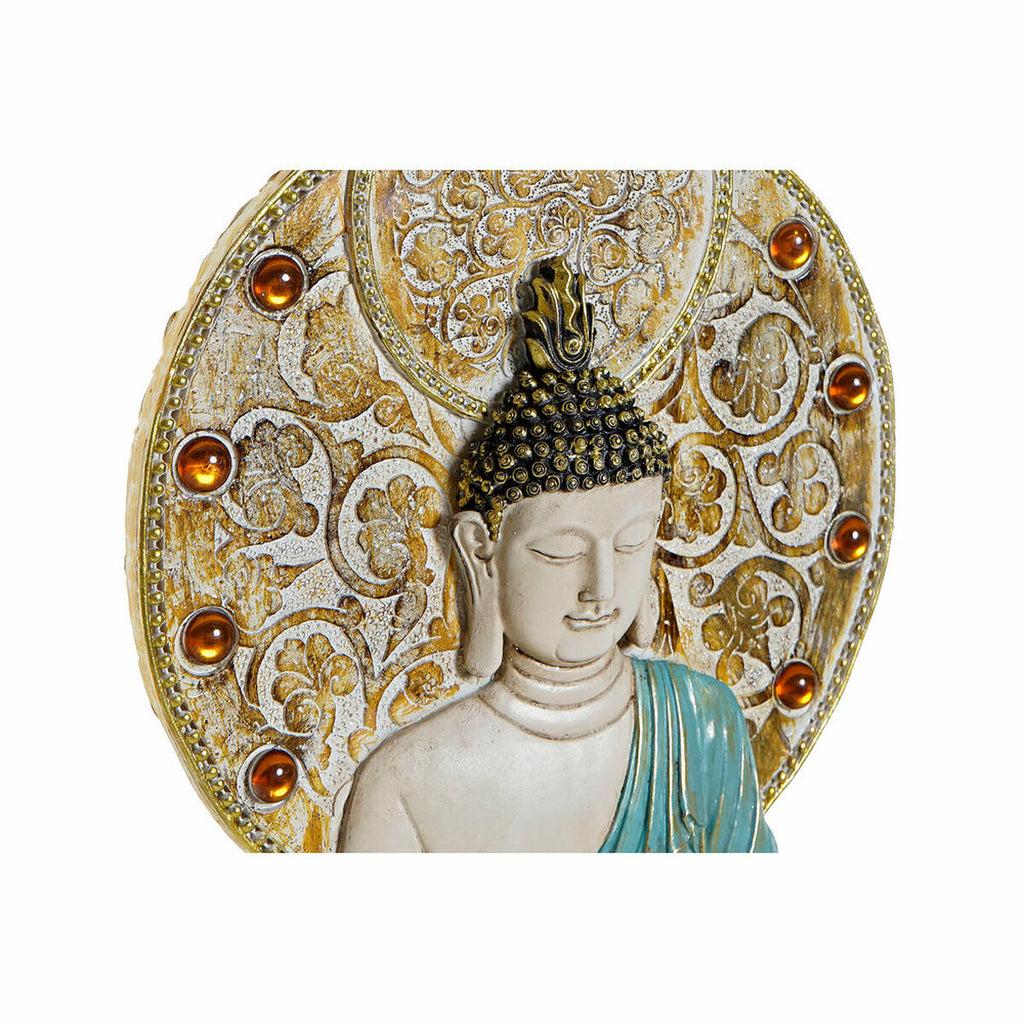 Wall Decoration DKD Home Decor 20 x 4 x 30,3 cm Red Blue Golden Buddha