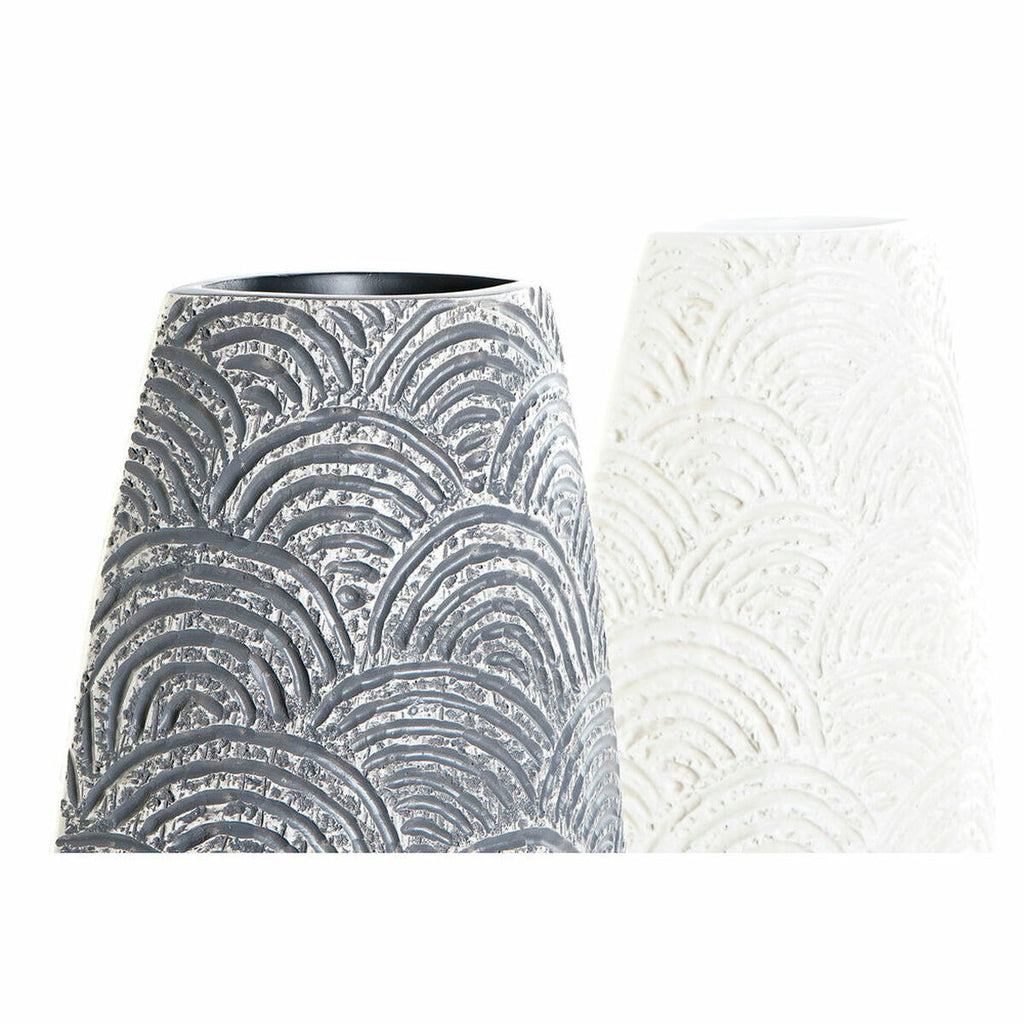 Vase DKD Home Decor 21 x 8 x 58 cm Grey Beige Resin Oriental (2 Units)