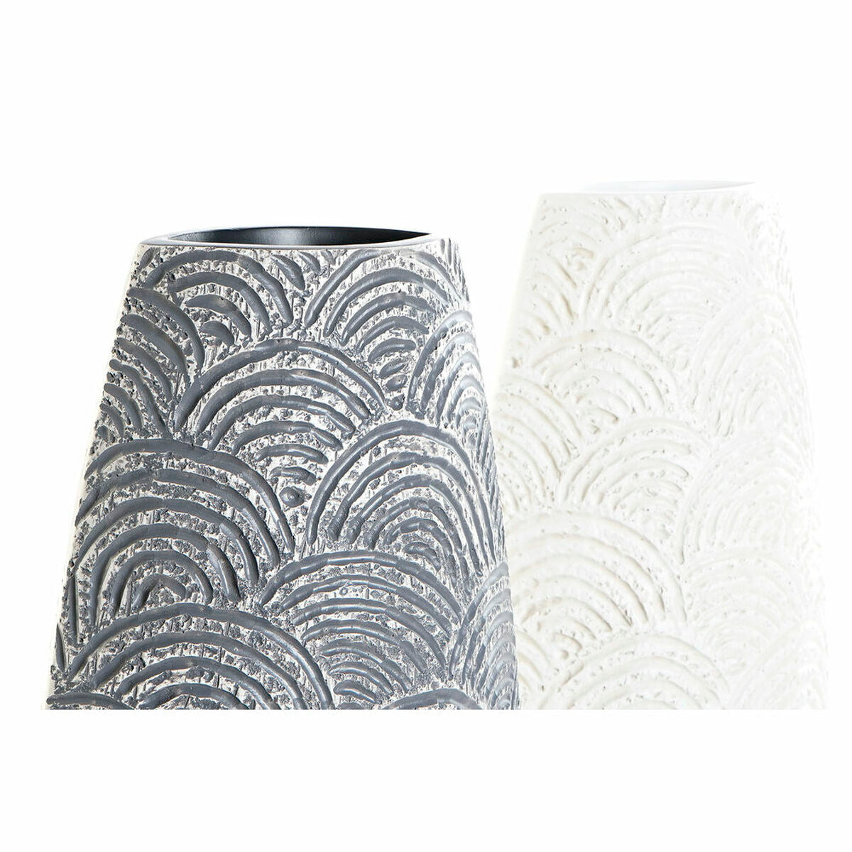 Vase DKD Home Decor 21 x 8 x 58 cm Grey Beige Resin Oriental (2 Units)