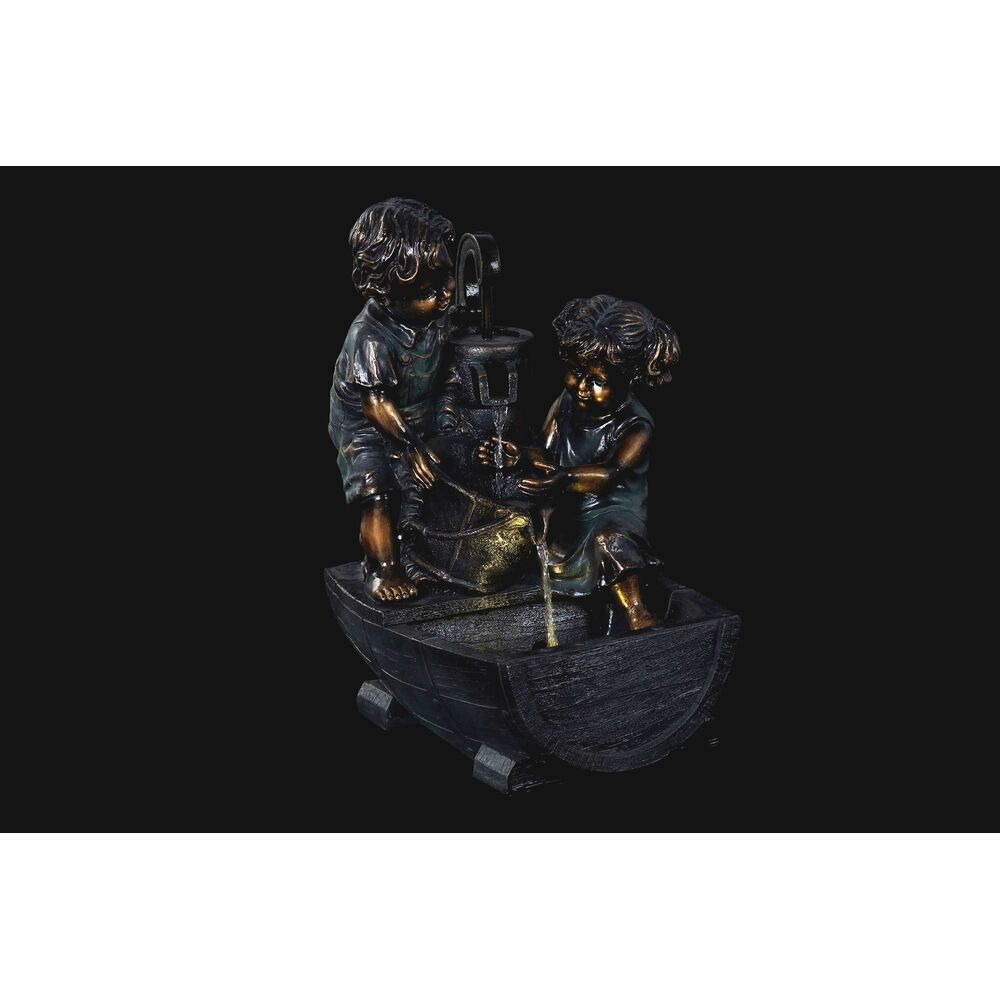 Garden fountain DKD Home Decor Bronze Resin Boys (44 cm)