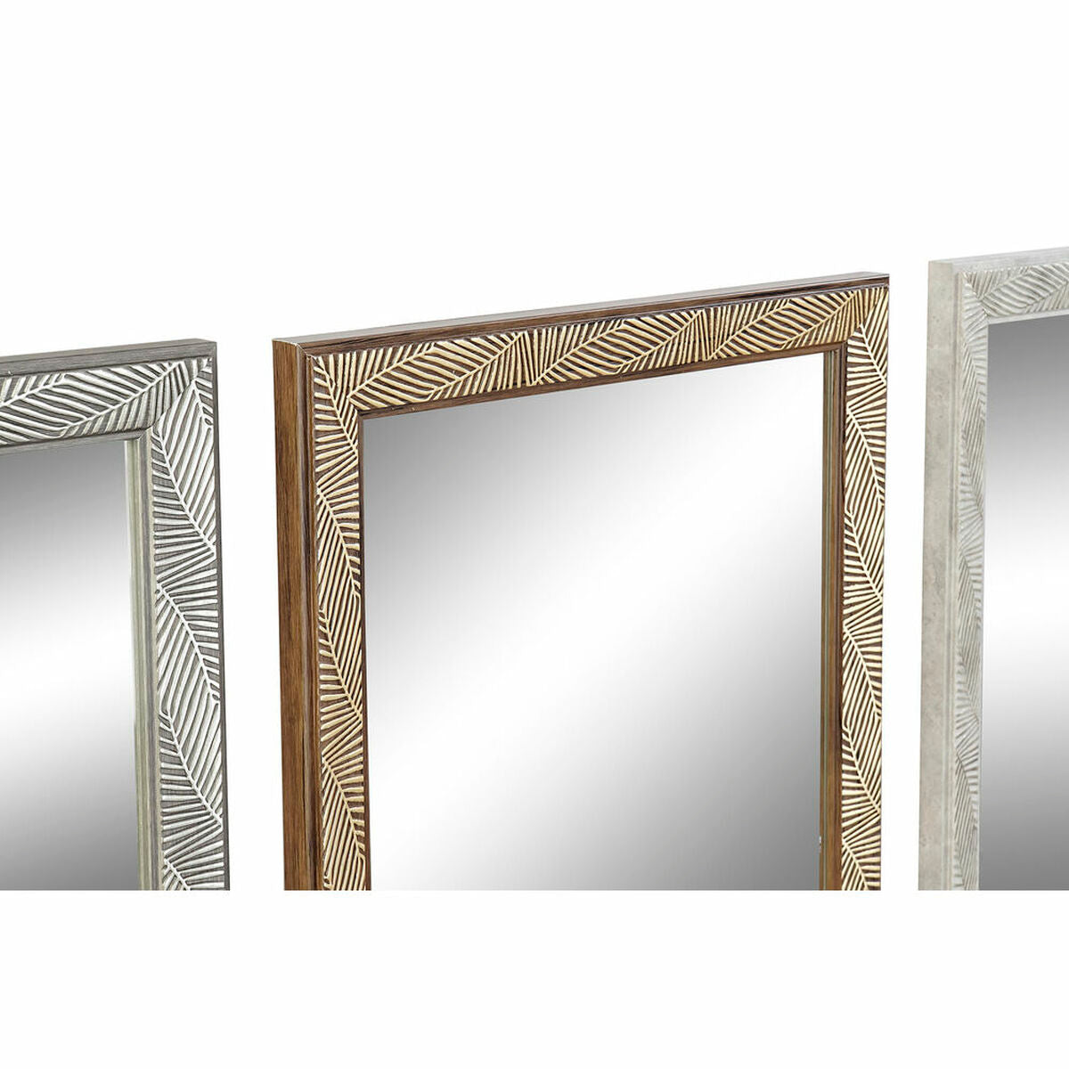 Wall mirror DKD Home Decor 35 x 2 x 125 cm Crystal Natural Grey Brown