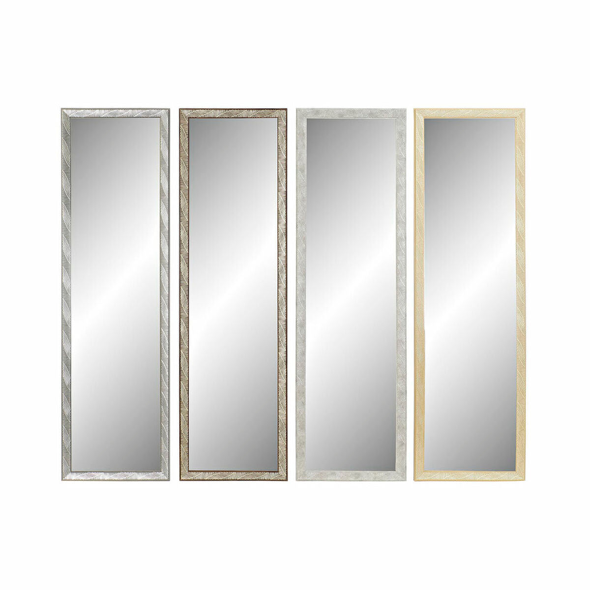 Wall mirror DKD Home Decor 35 x 2 x 125 cm Crystal Natural Grey Brown
