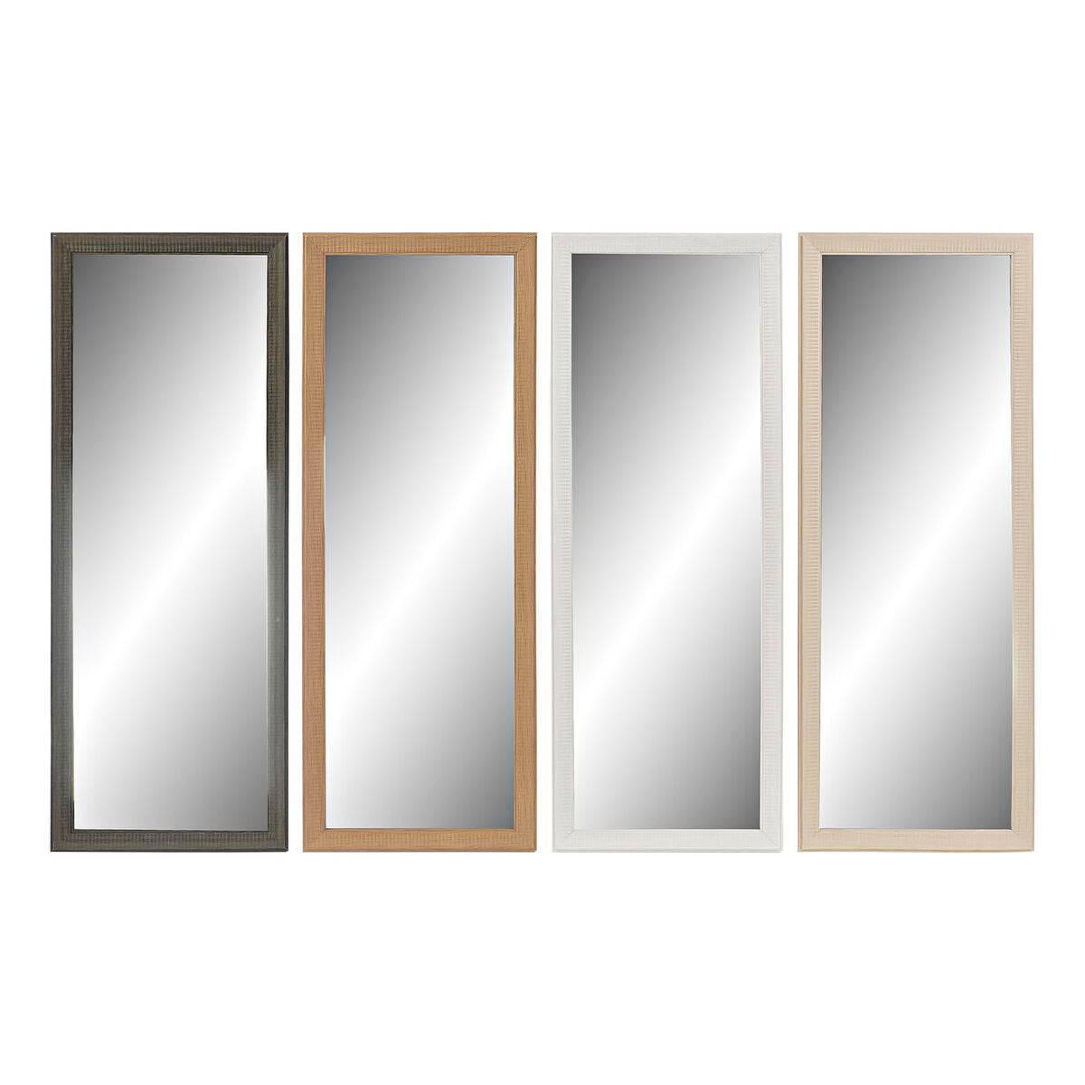 Wall mirror DKD Home Decor Brown Natural Dark grey Ivory Crystal