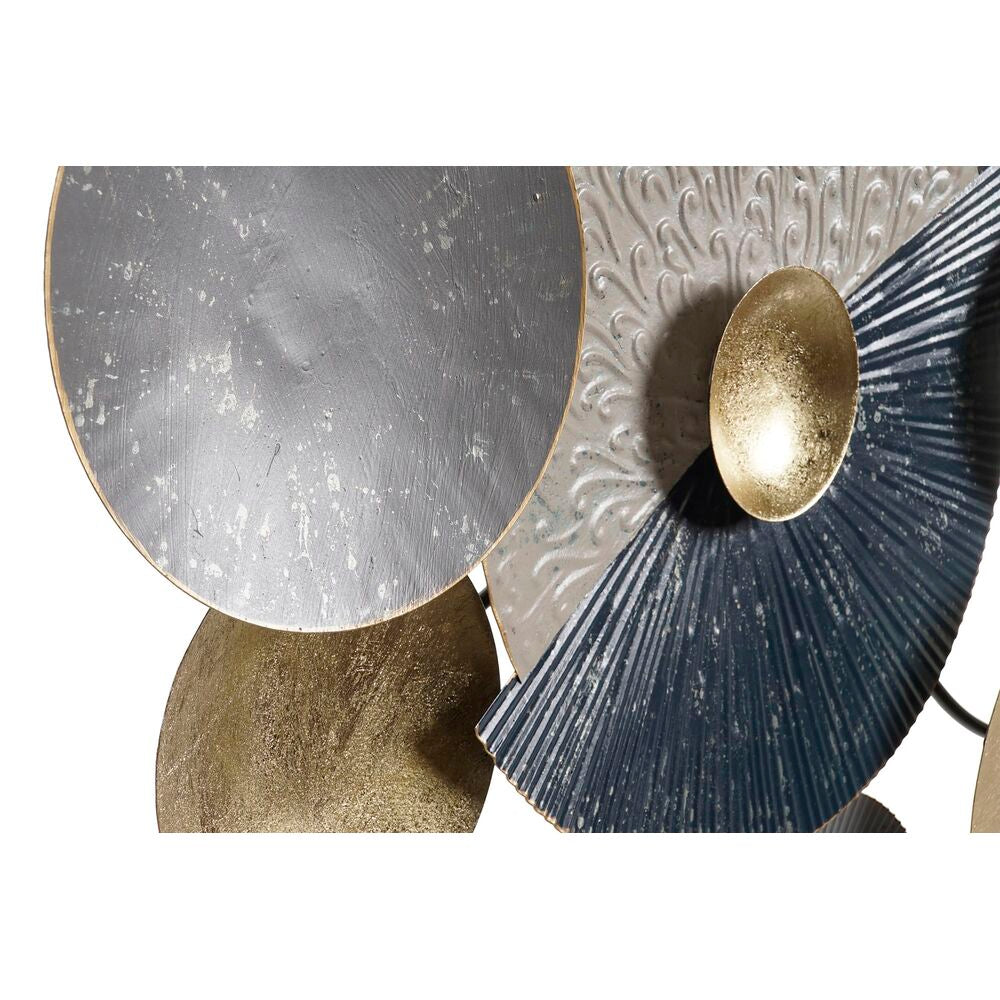 Wall Decoration DKD Home Decor Blue Golden Metal White Circles (135,3