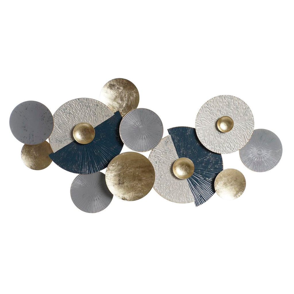 Wall Decoration DKD Home Decor Blue Golden Metal White Circles (135,3
