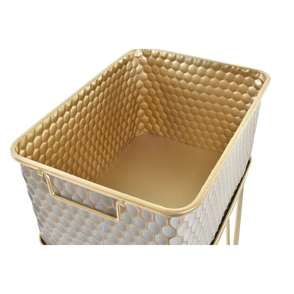 Set of planters DKD Home Decor Grey Golden Metal Arab (40,5 x 31 x 76