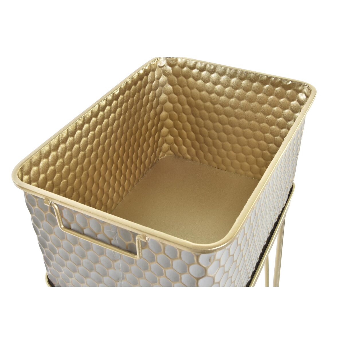 Set of planters DKD Home Decor Grey Golden Metal Arab (40,5 x 31 x 76