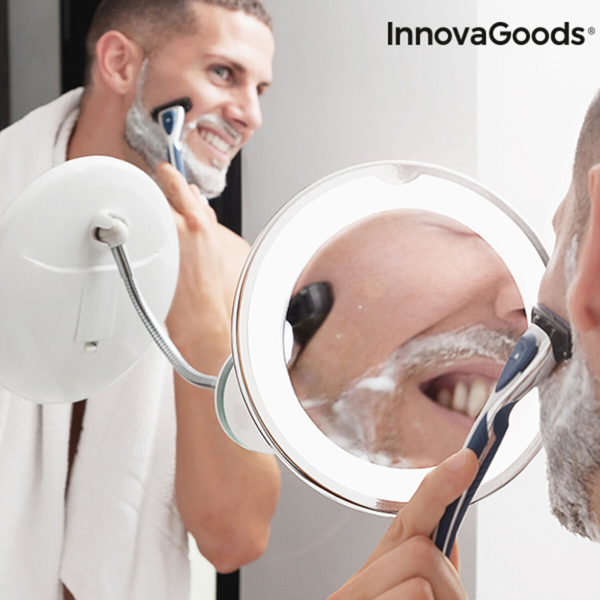 LED magnifying mirror with Flexible Arm and Suction Pad Mizoom
