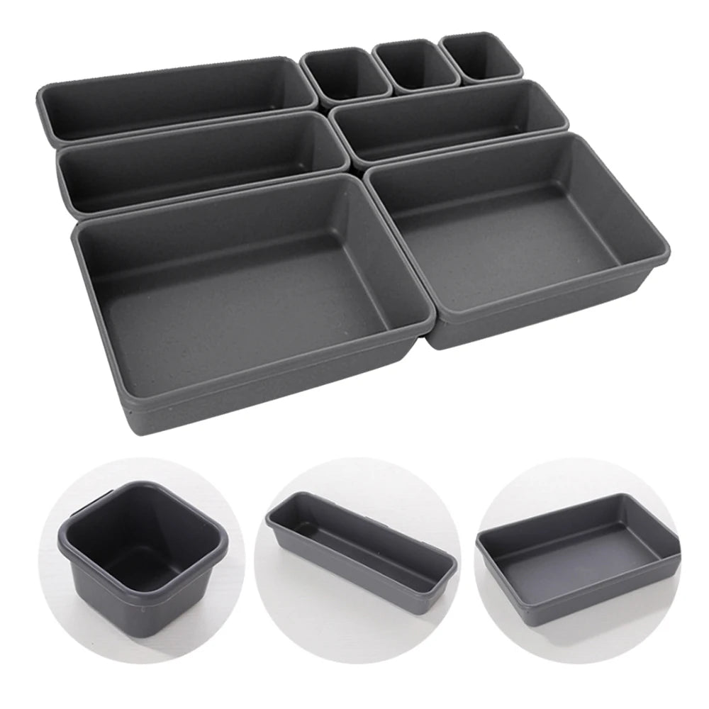 8pcs/set Adjustable Drawer Organizer Box Trays Make Up Cosmetics