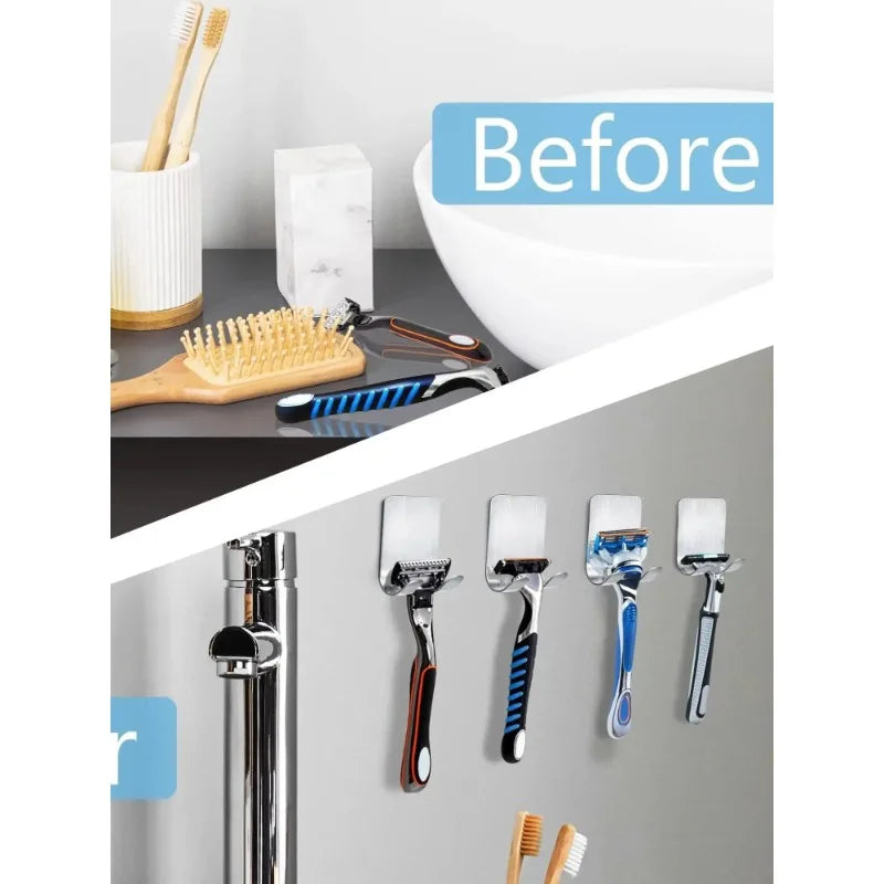 2pcs Razor Holder 304 Stainless Steel Men Shaving Shaver Razor Stand