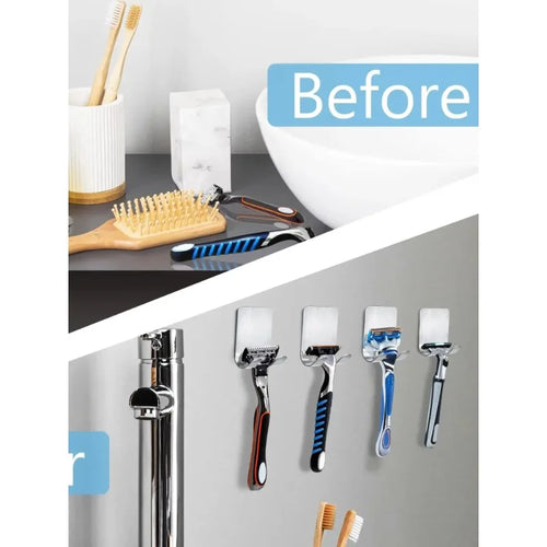 2pcs Razor Holder 304 Stainless Steel Men Shaving Shaver Razor Stand