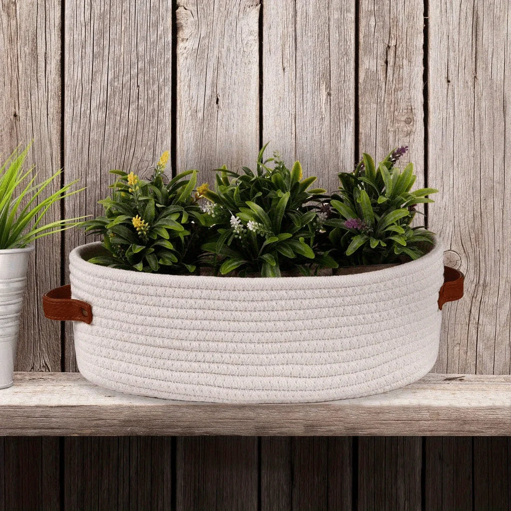 1 multifunctional woven storage basket with dual handles - perfect for