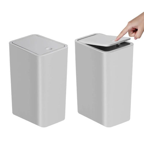 Bathroom Trash Can-10L Small Garbage Can with Press Top Lid for