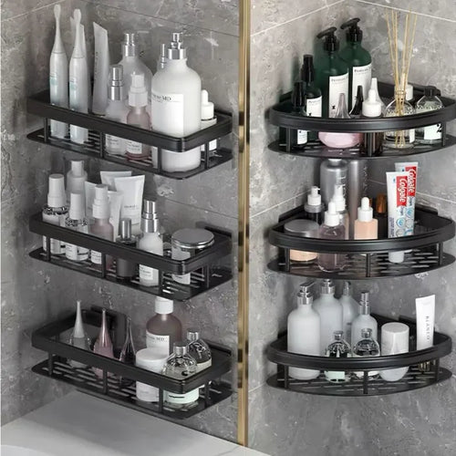 Bathroom Storage Rack, Bathroom Shelves, No-Drill Wall Mount Corner