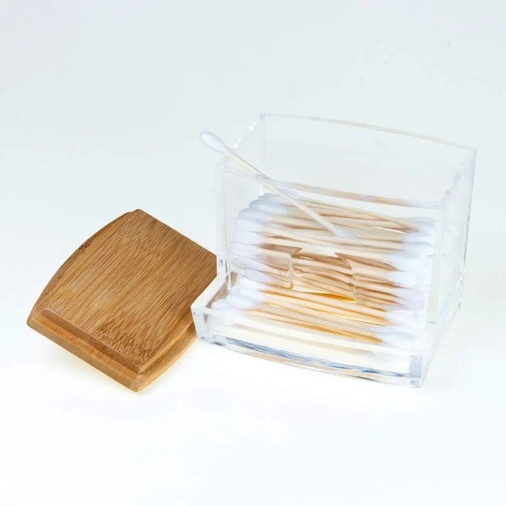 Small Cotton Swab Dispenser, Plastic Ear Stick Swabs Holder, Square