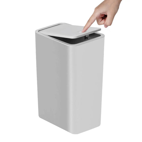 Bathroom Trash Can-10L Small Garbage Can with Press Top Lid for