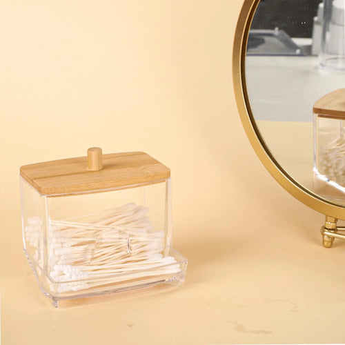 Small Cotton Swab Dispenser, Plastic Ear Stick Swabs Holder, Square