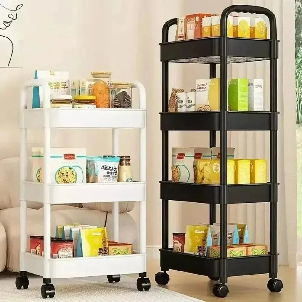 Bookshelf Storage Trolley Mobile Kitchen Organizer Cart With Wheels