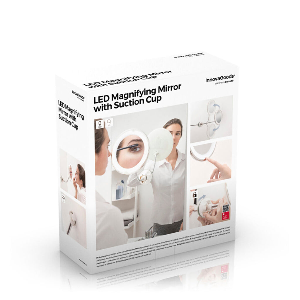 LED magnifying mirror with Flexible Arm and Suction Pad Mizoom