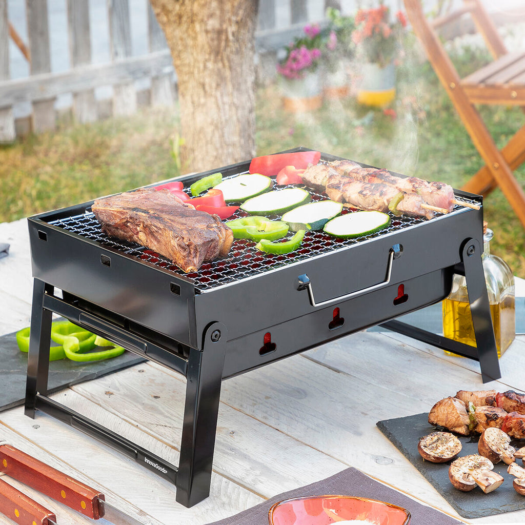 Faltbarer, tragbarer Grill zur Verwendung mit Holzkohle BearBQ InnovaGoods