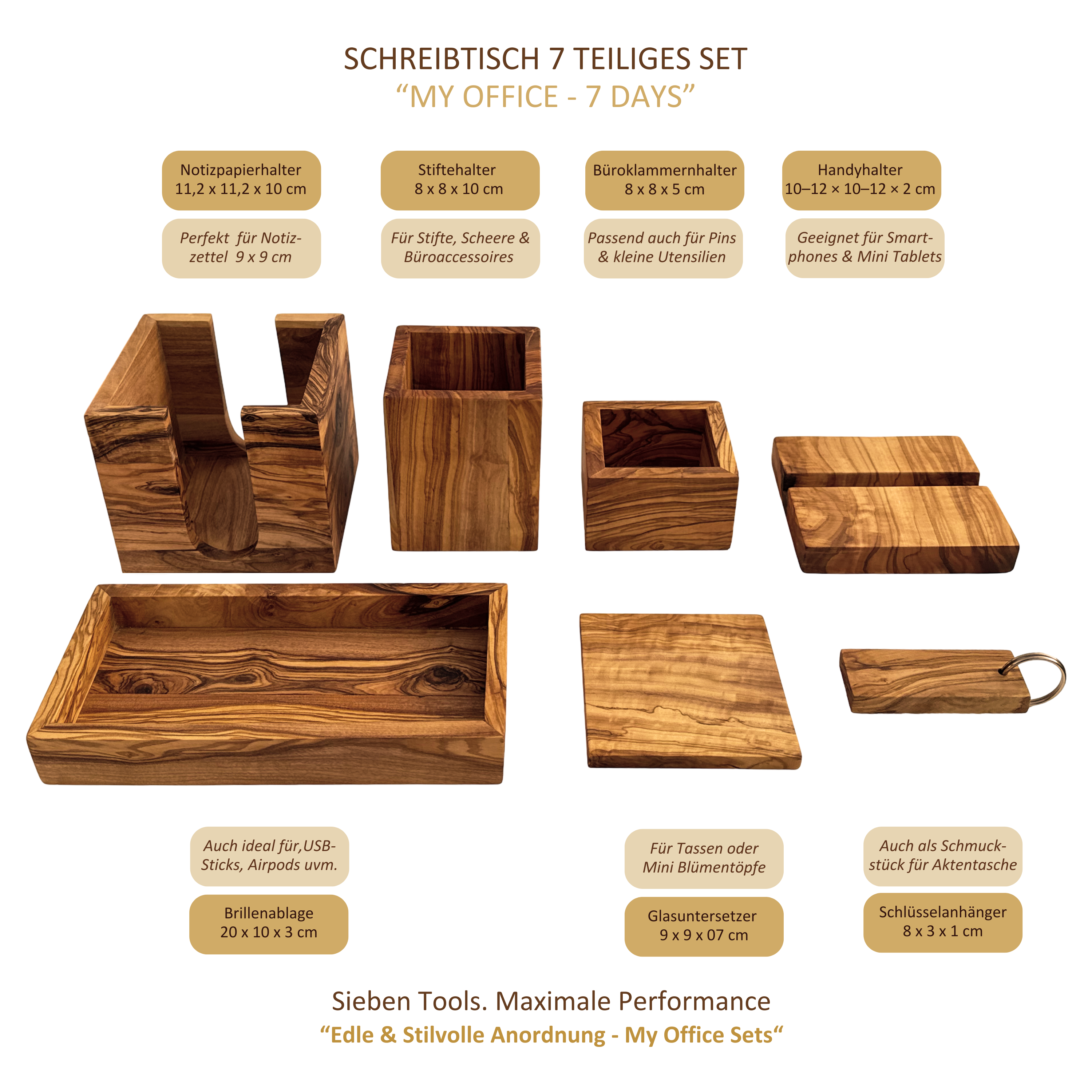 Schreibtisch Set "My Office" 7 Days - 7-teilige Organizer aus